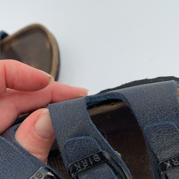 Birkenstock Florida style blue leather three strap woman’s size 38 - Picture 12 of 12